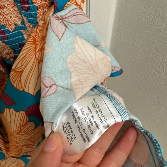 Autumn Adeigbo Cassie Floral Smocked Bodice Fit & Flare Sundress Size 4 - Picture 6 of 10